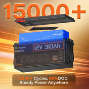 Humsienk 12V 310Ah LiFePO4 Battery with 100A BMS