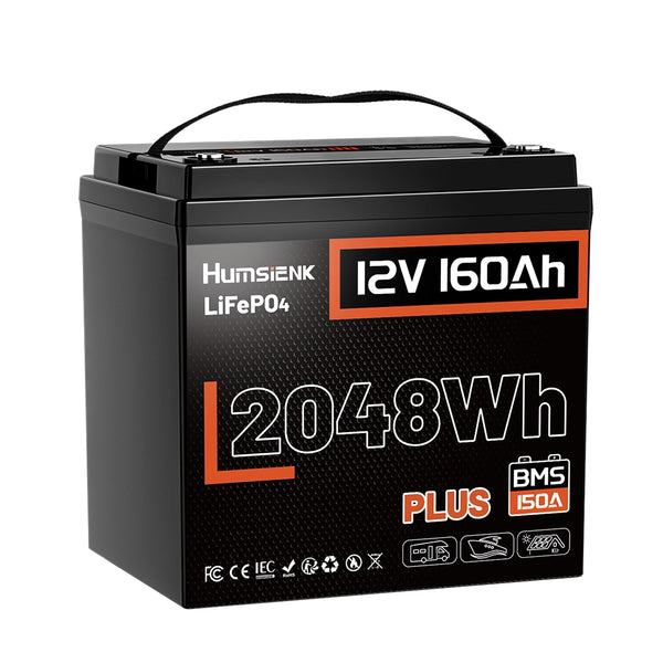 Humsienk 12V 160Ah Plus LiFePO4 Battery with 150A BMS