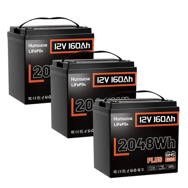 Humsienk 12V 160Ah Plus LiFePO4 Battery with 150A BMS