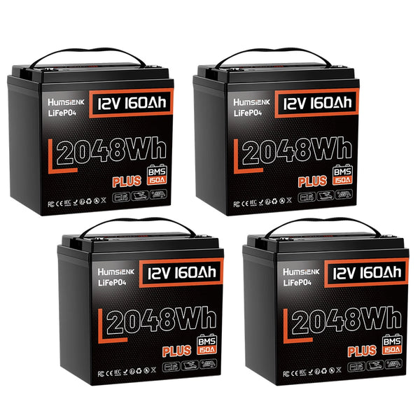Humsienk 12V 160Ah Plus LiFePO4 Battery with 150A BMS