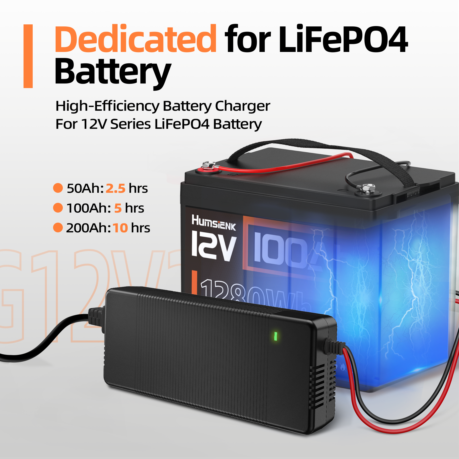 Humsienk 12V 20A LiFePO4 Battery Charger