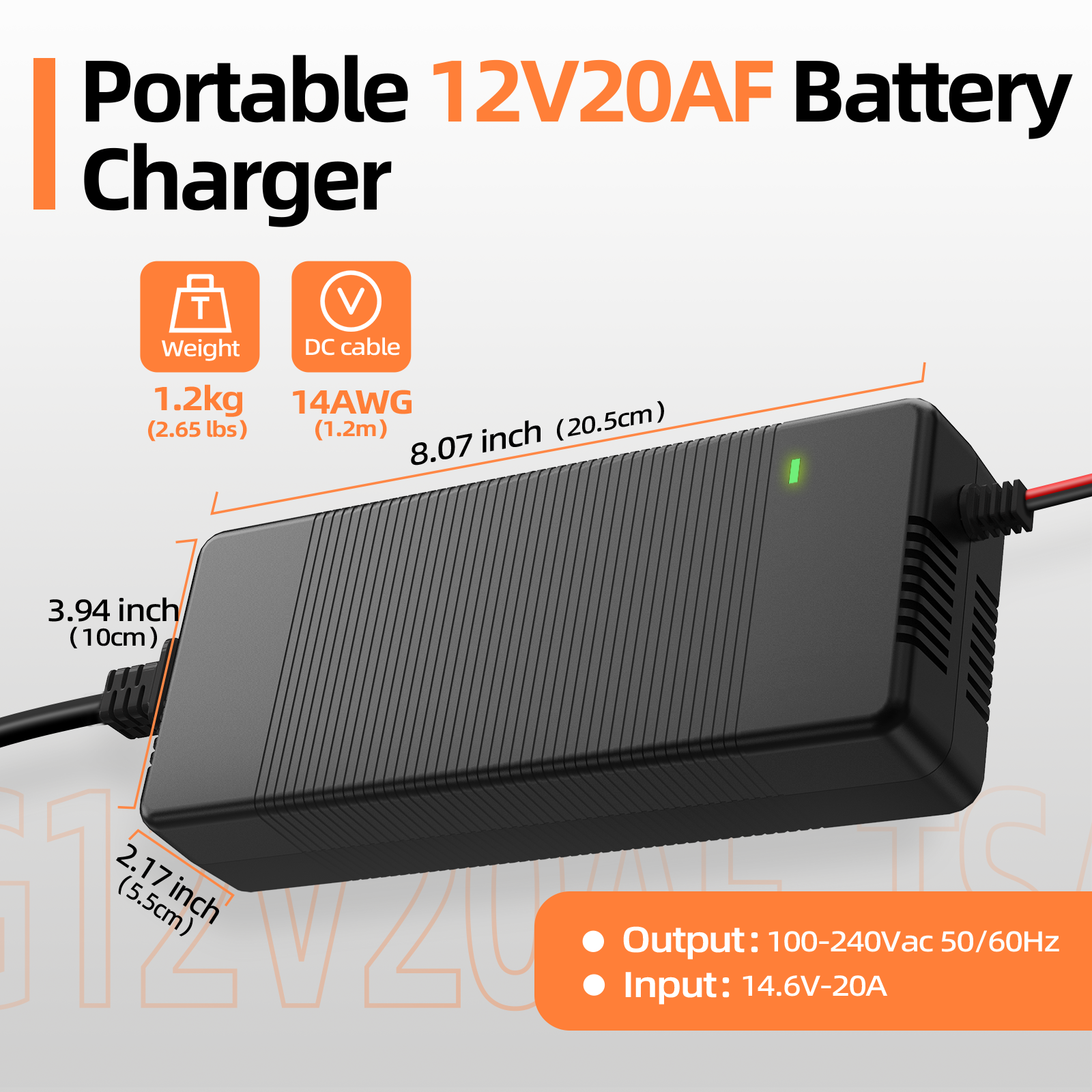 Humsienk 12V 20A LiFePO4 Battery Charger