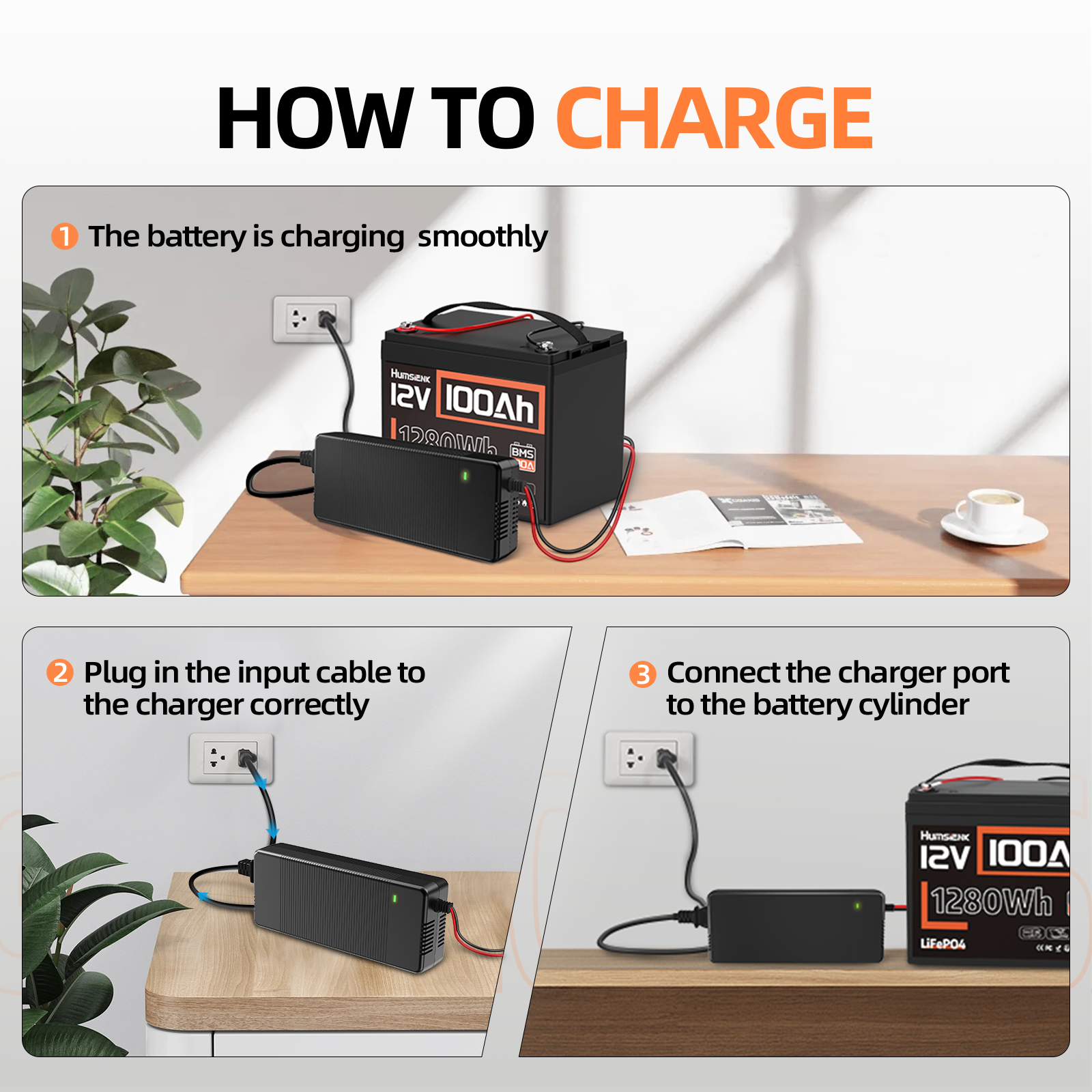 Humsienk 12V 20A LiFePO4 Battery Charger