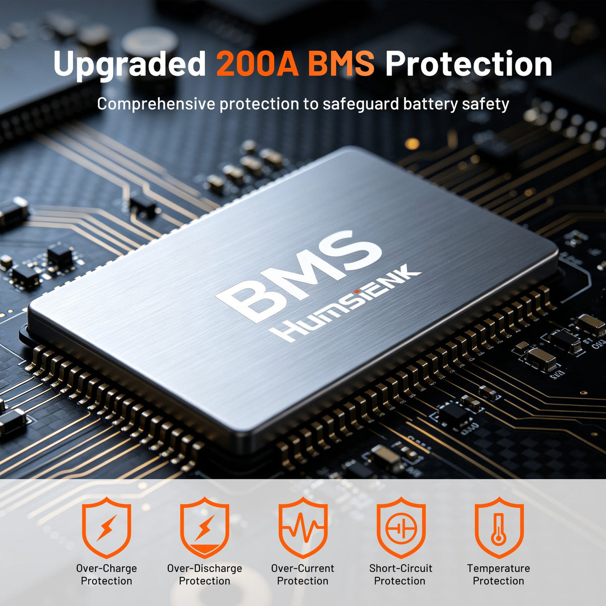 Humsienk 12V 240Ah LiFePO4 Batttery with 200A BMS