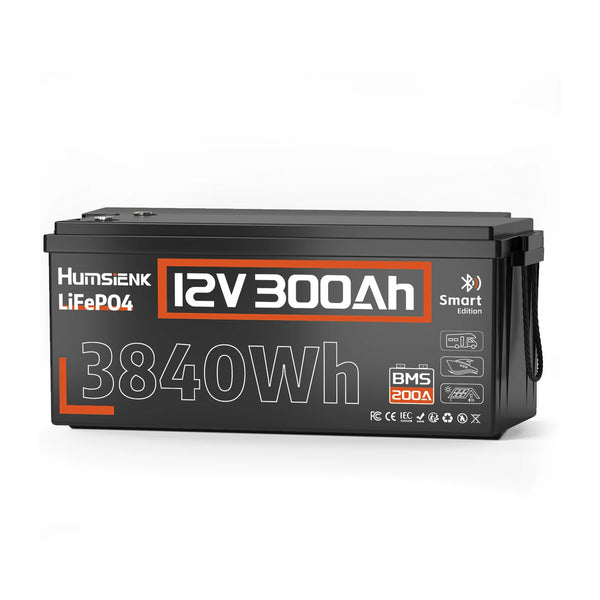 12V 300Ah Bluetooth LiFePO4 Battery with 200A BMS