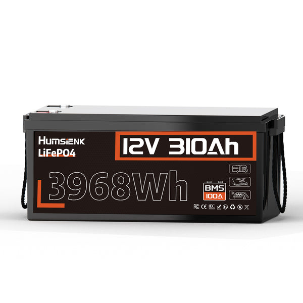 12V 310Ah LiFePO4 Battery with 100A BMS