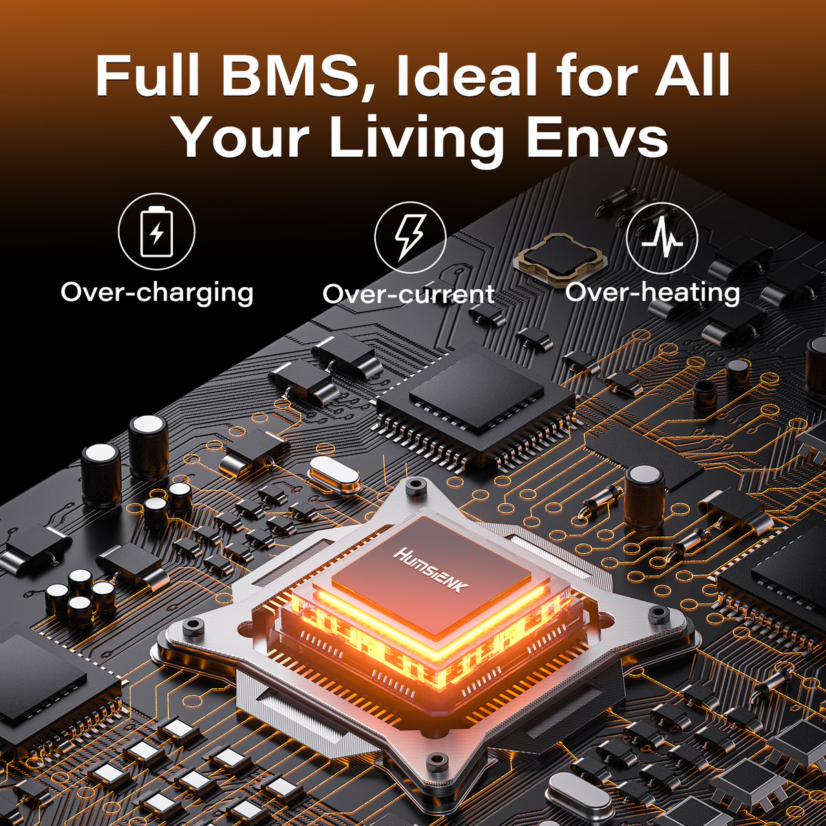 Humsienk 12V 310Ah LiFePO4 Battery with 100A BMS