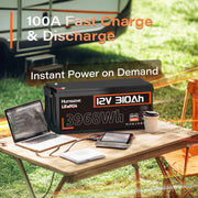 Humsienk 12V 310Ah LiFePO4 Battery with 100A BMS