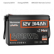 Humsienk 12V 314Ah Mini LiFePO4 Battery