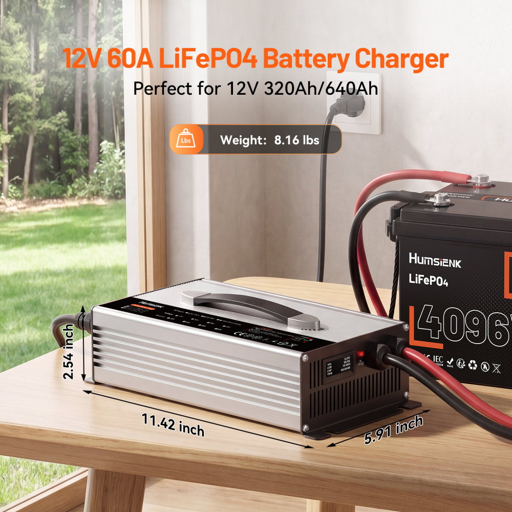 [Automatic 10% OFF] Humsienk 12V 60A LiFePO4 Battery Charger