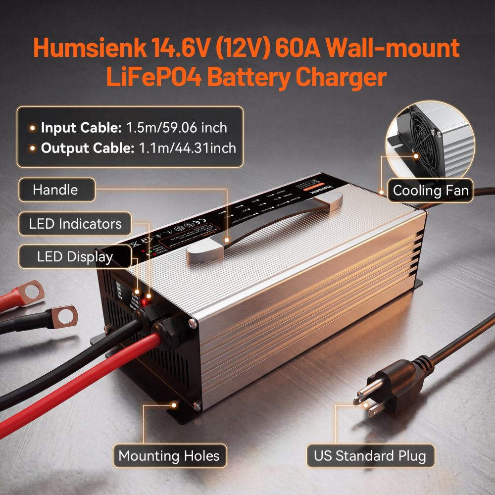 [Automatic 10% OFF] Humsienk 12V 60A LiFePO4 Battery Charger