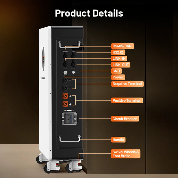 Humsienk 48V 300Ah Wall-mounted Bluetooth LiFePO4 Battery