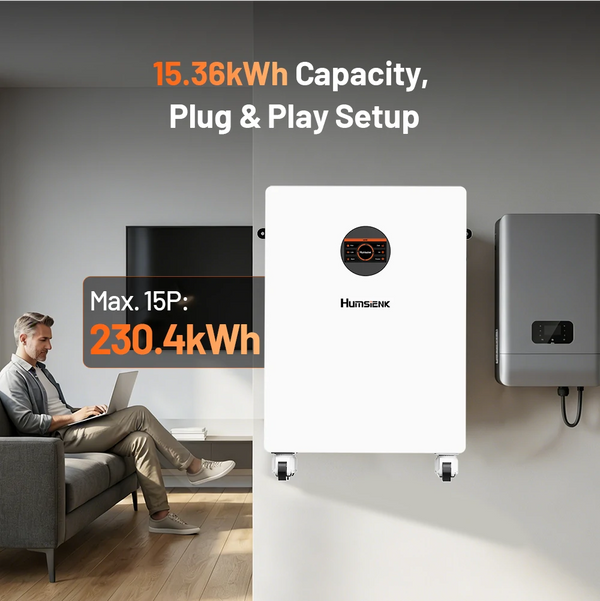 Humsienk 48V 300Ah Wall-mounted Bluetooth LiFePO4 Battery