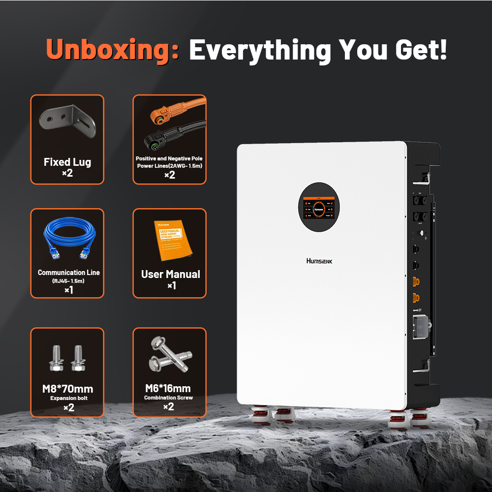 Humsienk 48V 314Ah Floor-stading Bluetooth LiFePO4 Battery