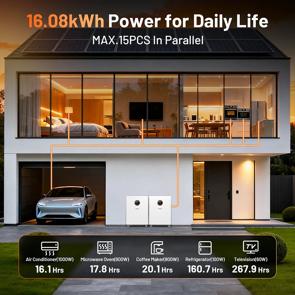 Humsienk 48V 314Ah Floor-stading Bluetooth LiFePO4 Battery