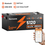Humsienk 48V 100Ah Golf Cart Bluetooth LiFePO4 Battery